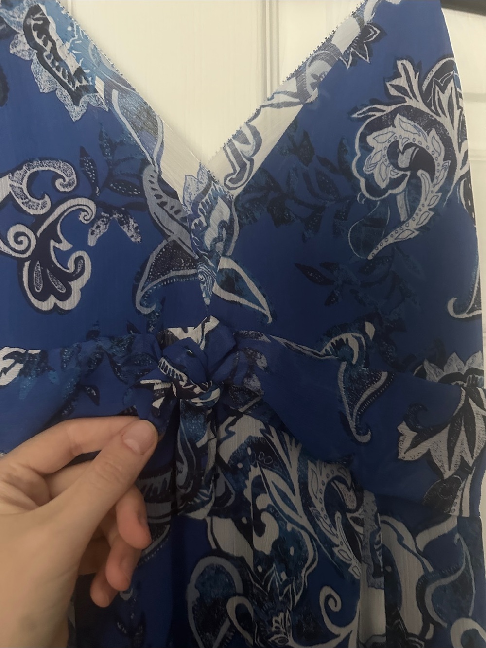 NWT WHBM Blue Floral Maxi Dress - Picture 4 of 10